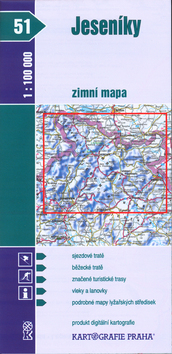 Jeseníky zimní mapa 1:100 000