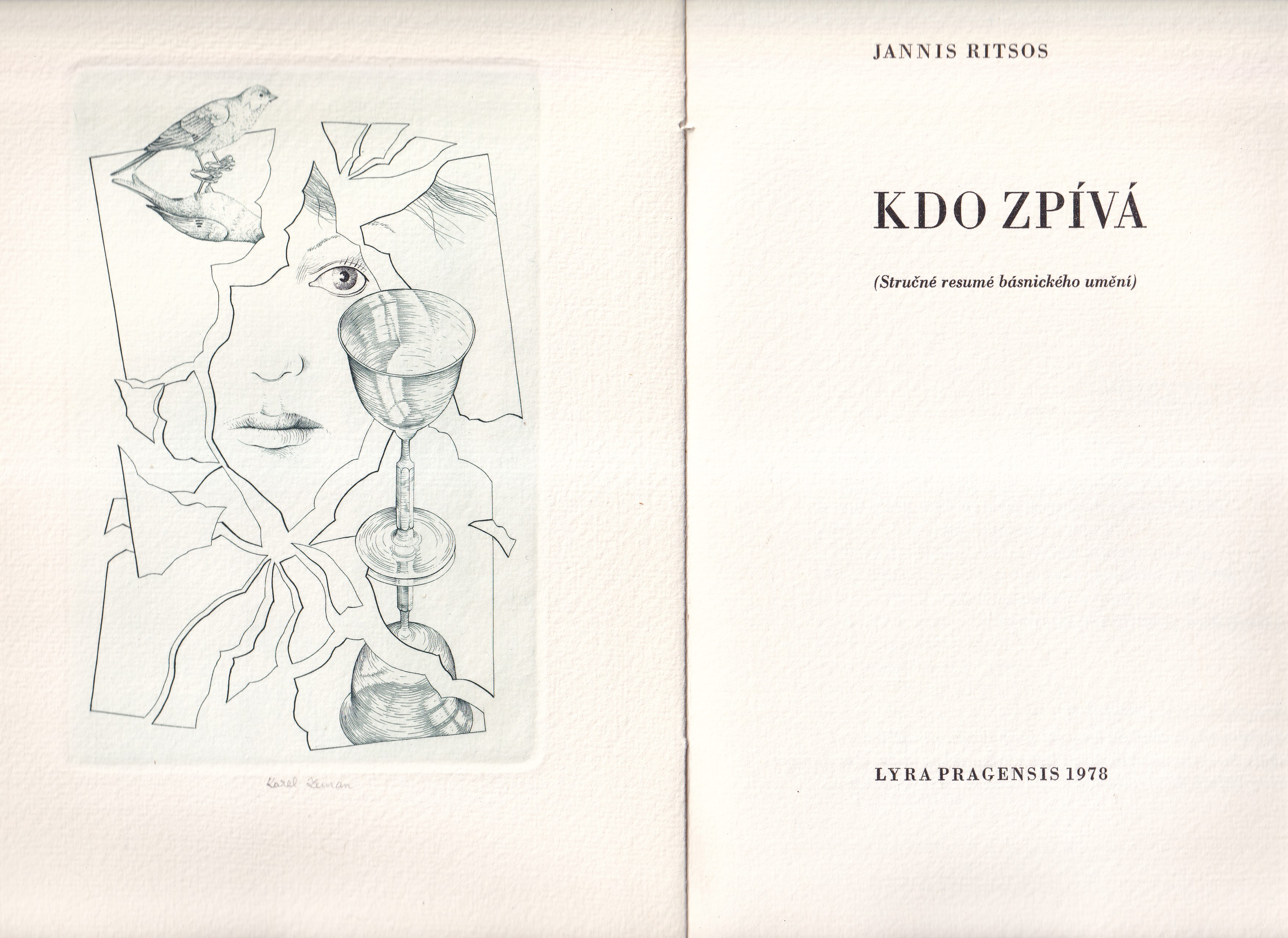 Kdo zpívá / 3x rytina Karel Zeman