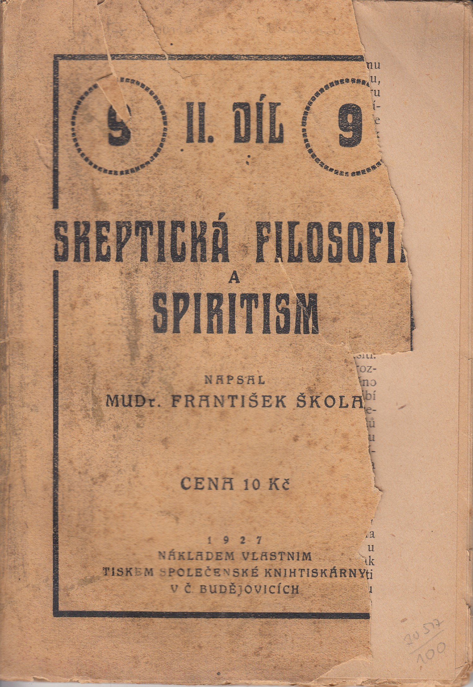 Skeptická filosofie a spiritism II. díl, sešit 9