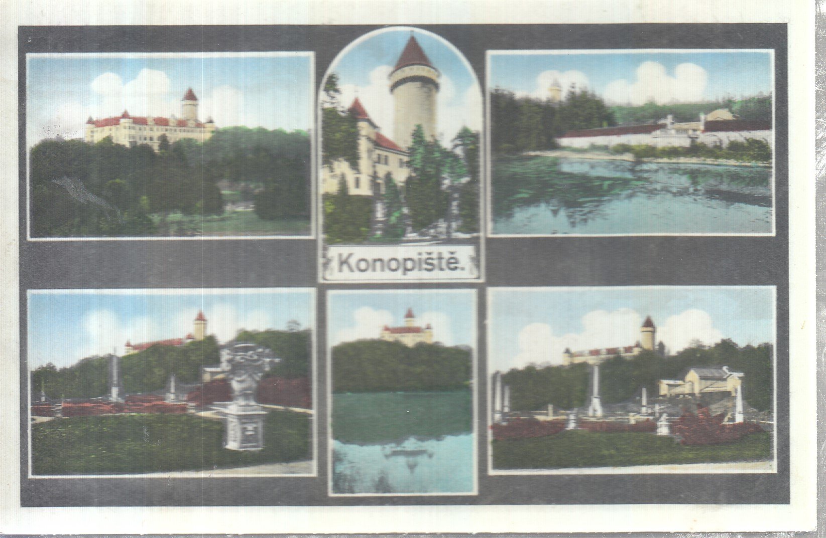 Konopiště - pohled - pohlednice