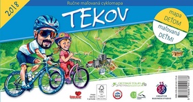 Ručne maľovaná cyklomapa Tekov