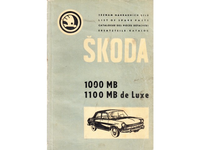 Seznam náhradních dílů vozů Škoda 1000 MB, 1000 MB de Luxe