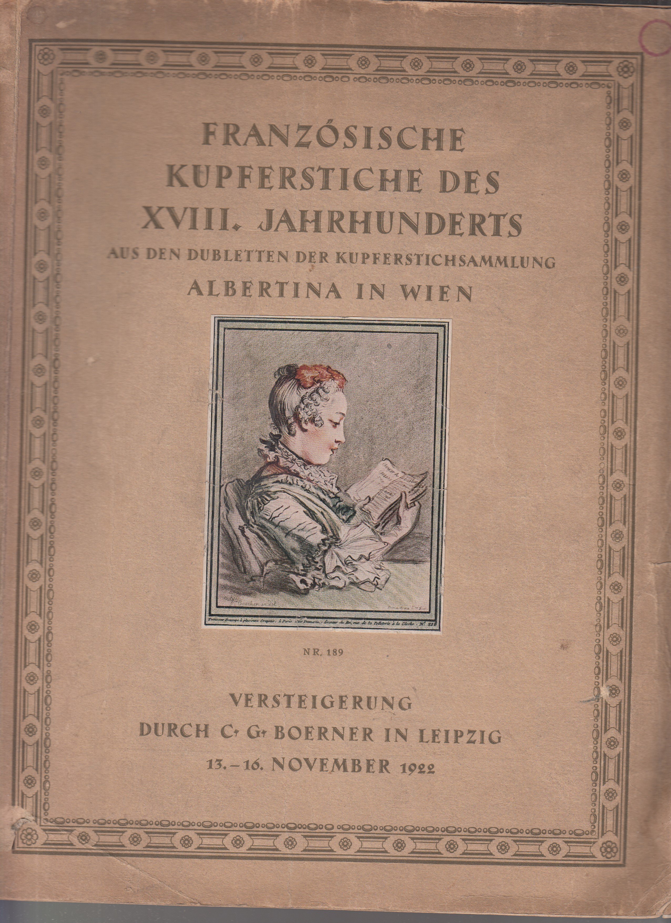 Franzósische Kupferstiche des XVIII. Jahrhunderts aus den Dubletten der Kupferstichsammlung