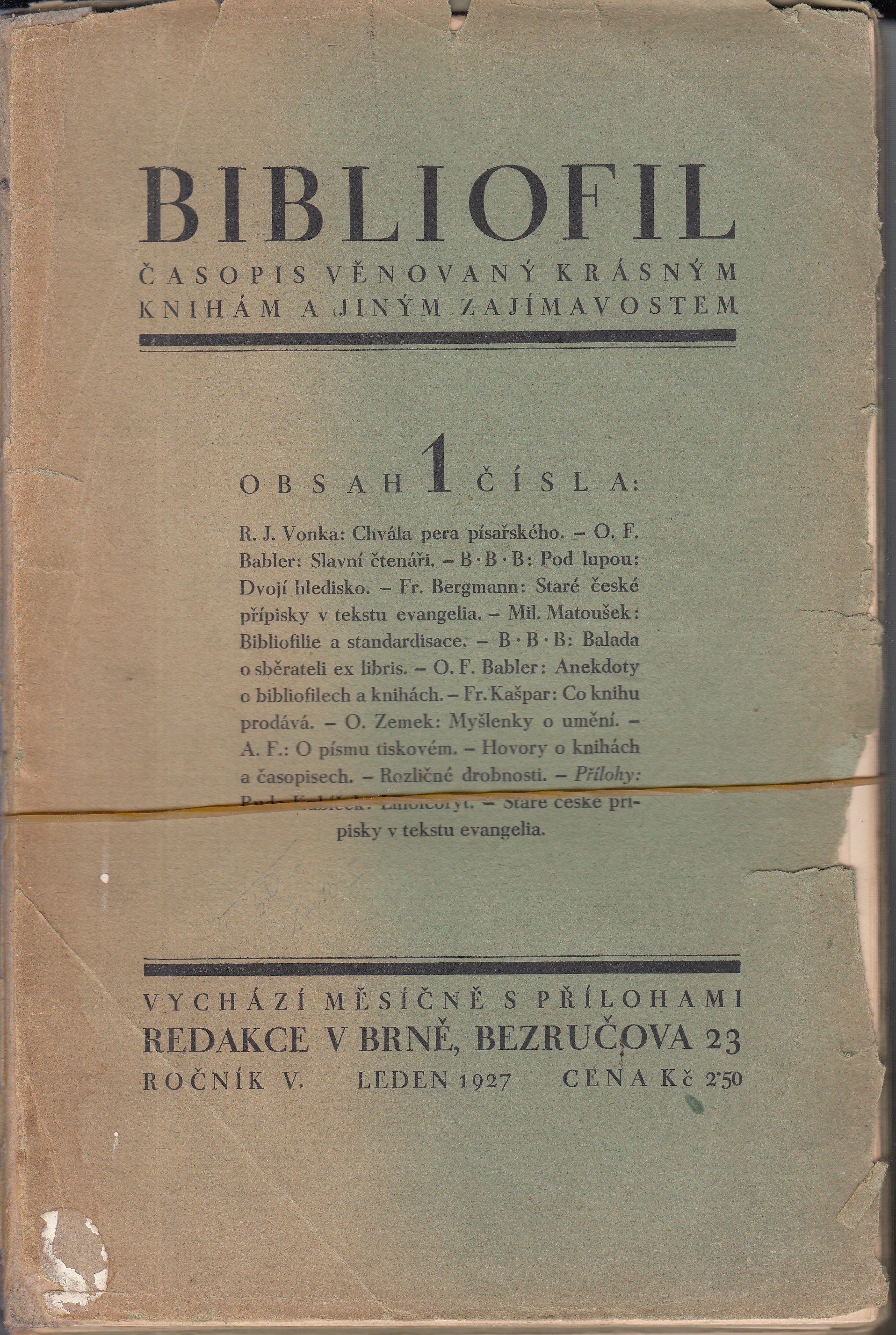 Bibliofil: Časopis věnovaný krásným knihám a jiným zajímavostem, Ročník V.