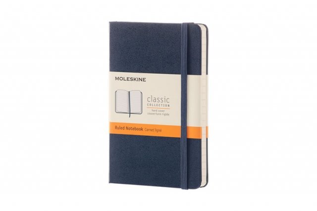Zápisník Moleskine tvrdý, linkovaný, modrý S