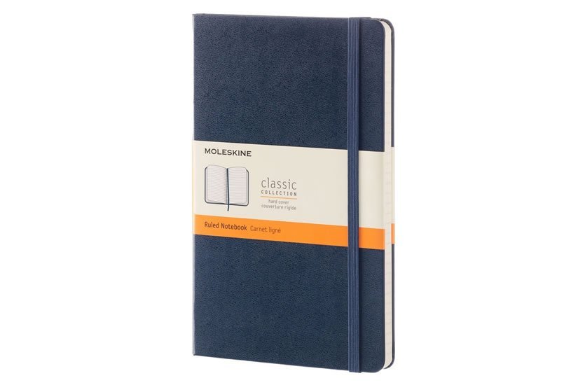 Zápisník Moleskine tvrdý linkovaný modrý L