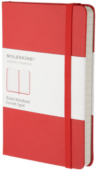Zápisník Moleskine linkovaný, červený S