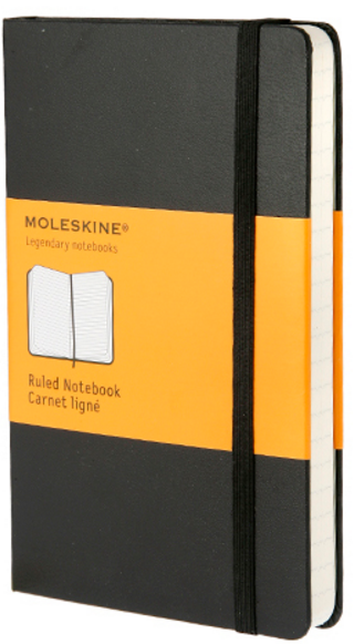 Zápisník Moleskine linkovaný, černý S