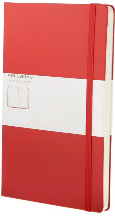 Zápisník Moleskine tvrdý, čistý, červený L
