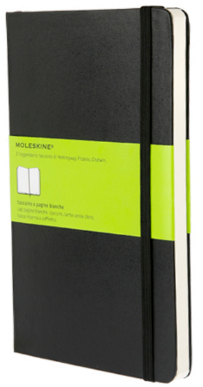 Zápisník Moleskine tvrdý, čistý, černý L