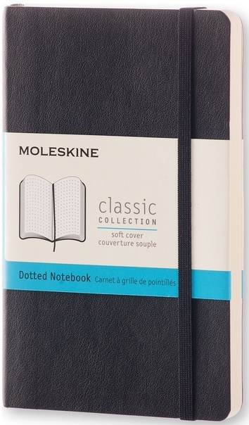 Zápisník Moleskine měkký, tečkovaný, černý S