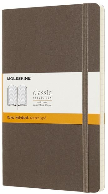 Zápisník Moleskine měkký linkovaný hnědý L