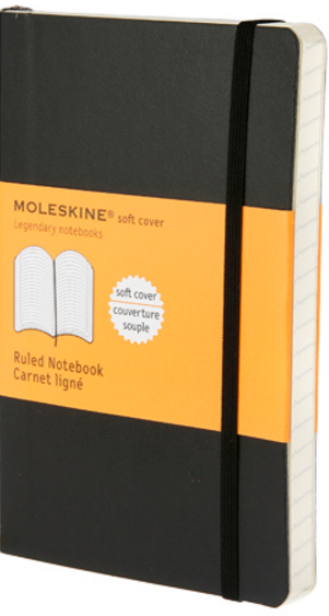 Zápisník Moleskine měkký linkovaný černý S