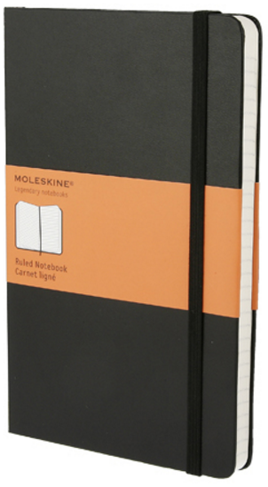 Zápisník Moleskine měkký linkovaný, černý L