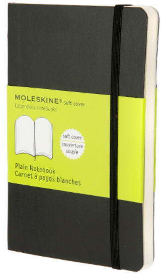Zápisník Moleskine měkký, čistý, černý S