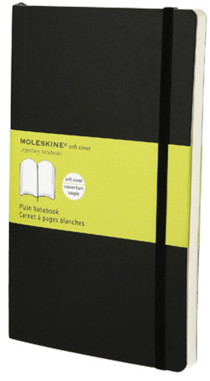 Zápisník Moleskine měkký čistý, černý L