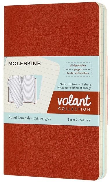 Zápisníky Moleskine - Volant 2 ks - linkované, oranžový a modrý S