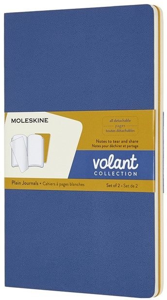 Zápisníky Moleskine Volant 2 ks - čistý, modrý a žlutý L