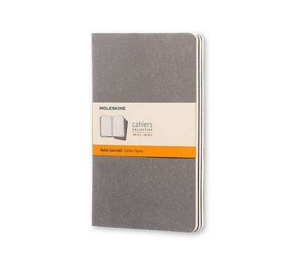Sešity 3ks Moleskine linkované světle šedé L