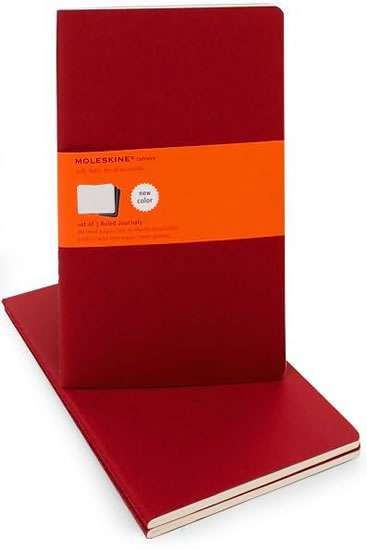 Sešity Moleskine 3 ks linkované červené L