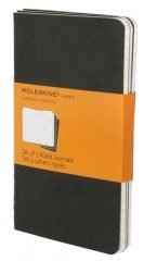 Notesy Moleskine 3 ks - černé, linkované S