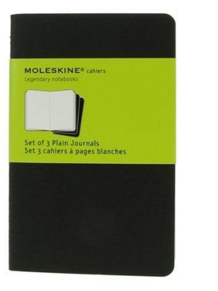 Notesy Moleskine 3 ks - černé, čisté S