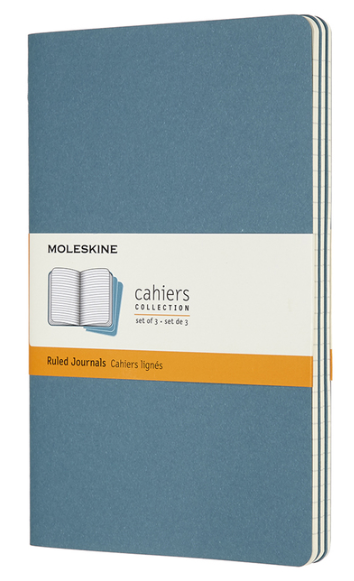 Sešity Moleskine 3 ks linkované modré L