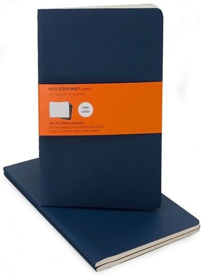 Sešity Moleskine 3 ks linkované modré L