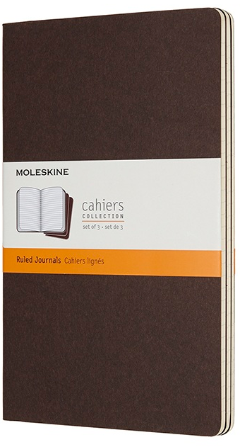Sešity Moleskine 3 ks linkované hnědé L
