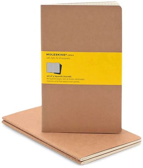 Sešity Moleskine 3 ks čtverečkované karton L