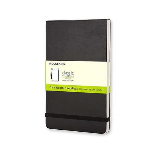 Reportér Moleskine tvrdý čistý černý L