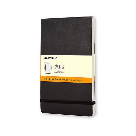 Reportér Moleskine měkký linkovaný černý S