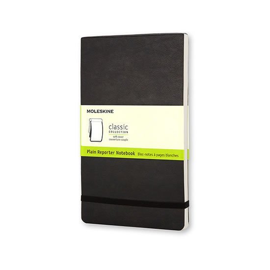 Reportér Moleskine měkký čistý černý L