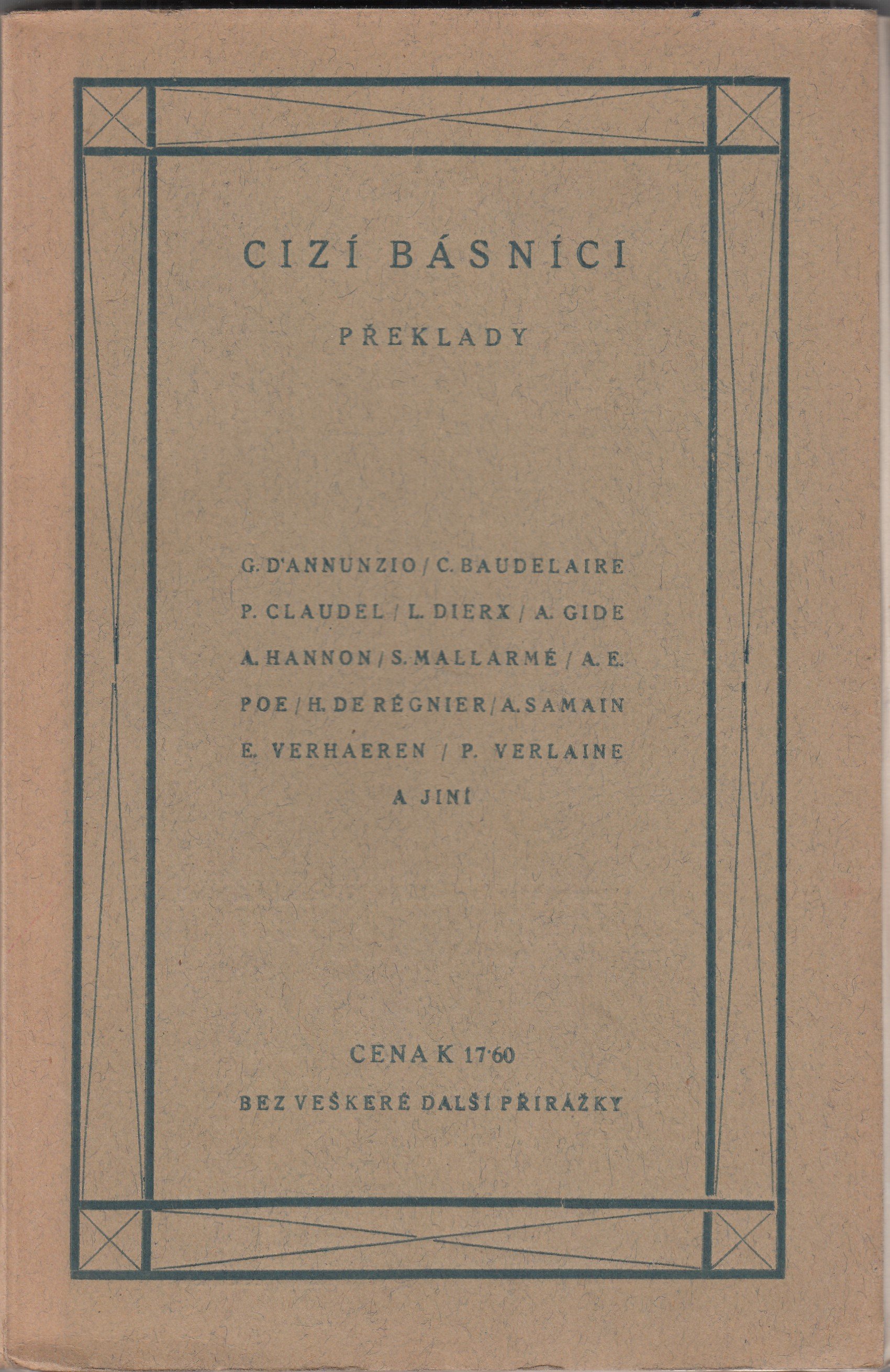 Cizí básníci : překlady II : Ch. Baudelaire, P. Verlaine, A. E. Poe a další