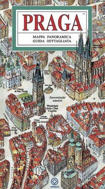 Praha - panoramatická mapa (italsky)