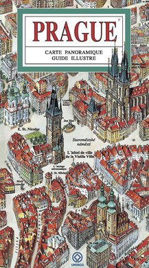 Praha - panoramatická mapa (francouzsky)