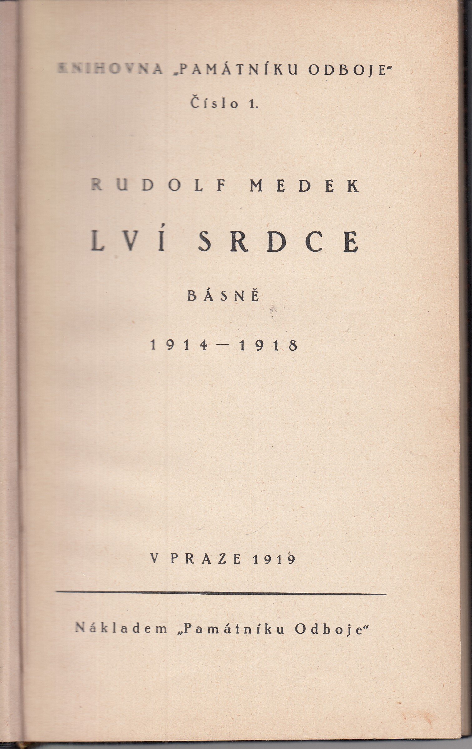 Lví srdce : básně 1914-1918 /podpis/