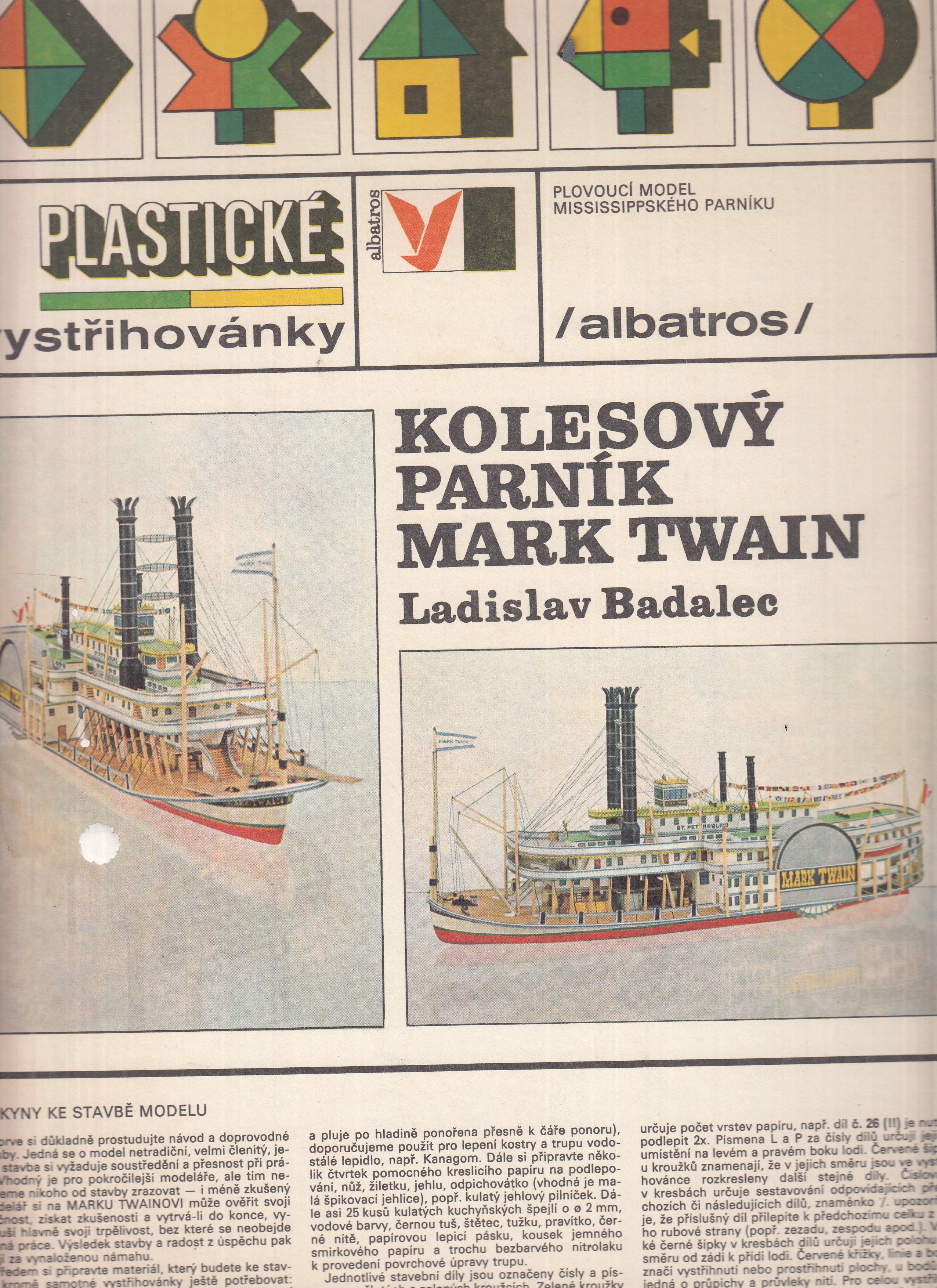 Plastikové vystřihovánky - Kolesový parník Mark Twain