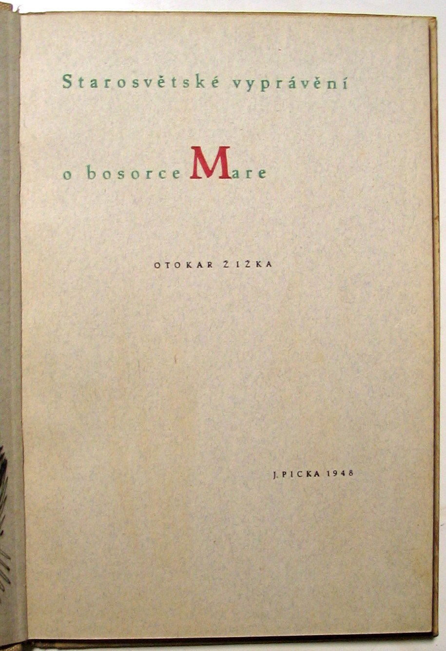 Starosvětské vyprávění o bosorce Mare - výtisk č. 58/90, podpisy obou autorů