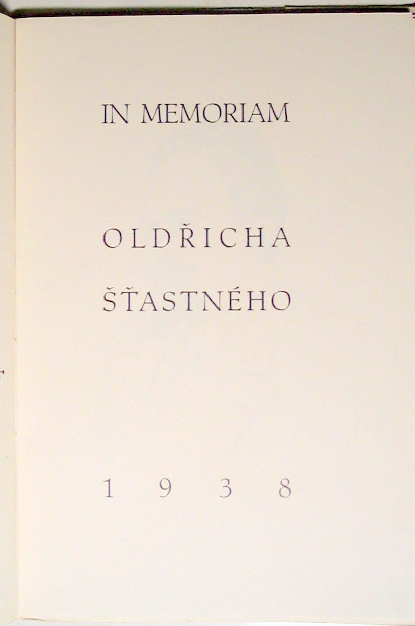 In Memorian Oldřicha Šťastného - podpis Ludviky Smrčkové