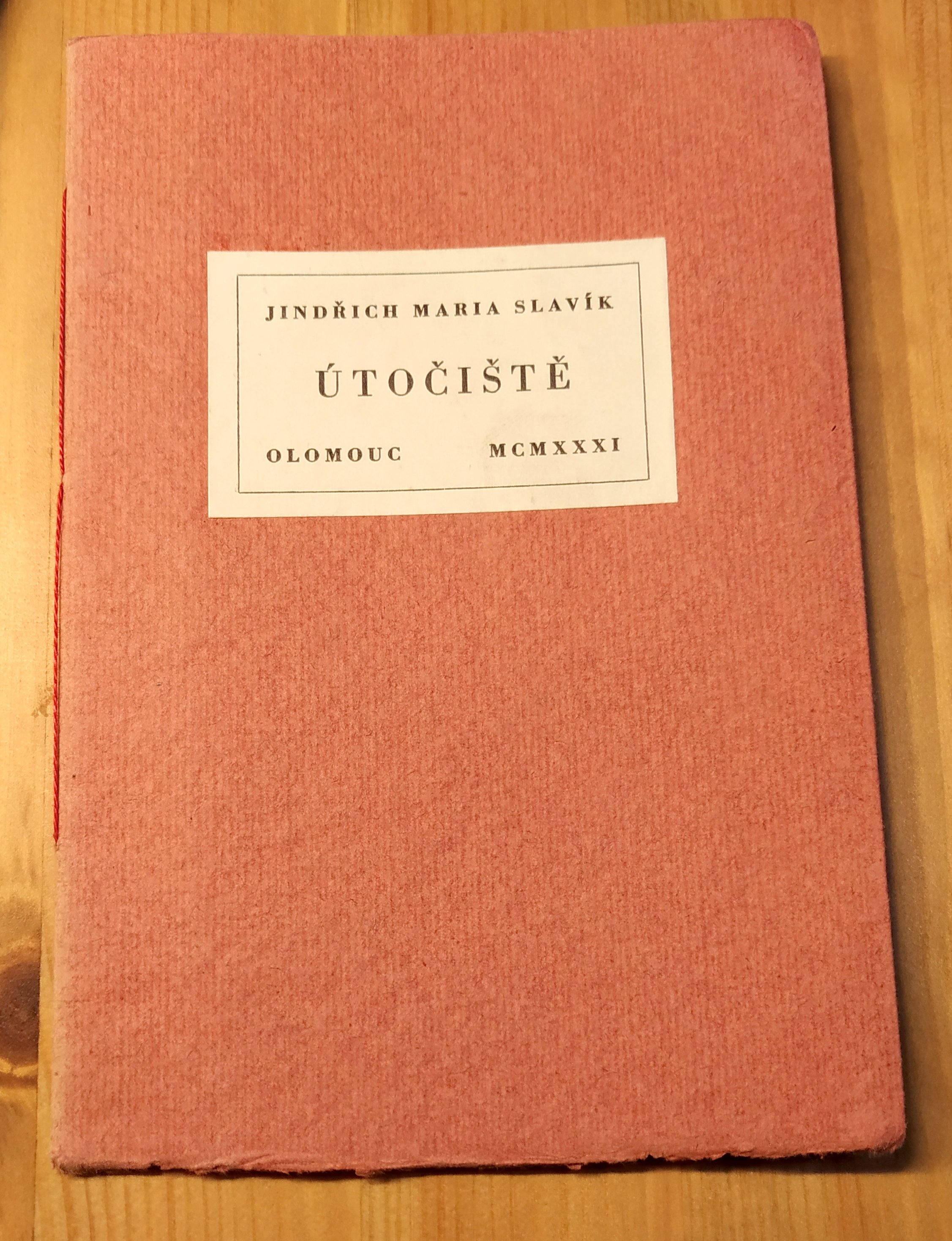 Útočiště - podpis J. M. Slavík, dřevoryty R. Michalík; výtisk číslo 49 D/ 100