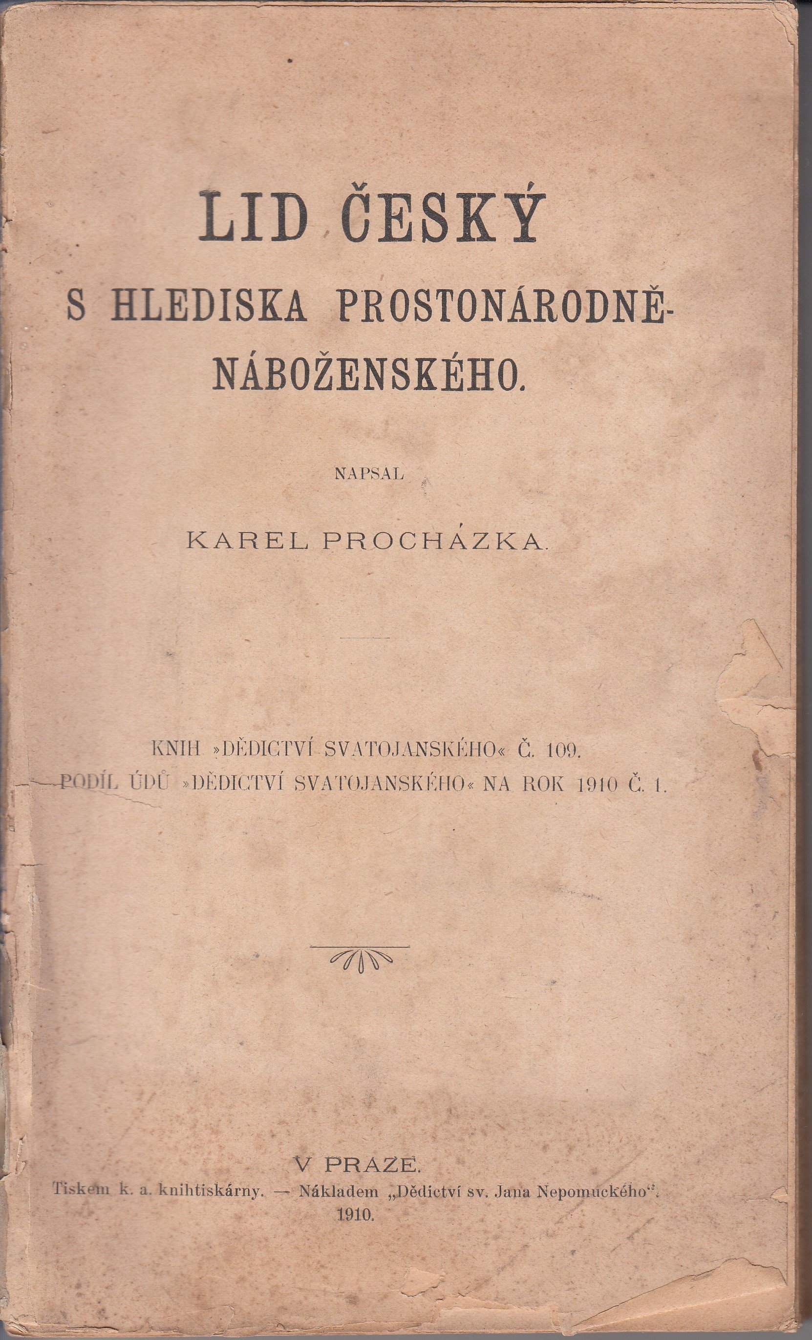 Lid Český s hlediska prostonárodně - náboženského