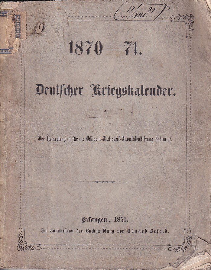 1870 - 71. Deutscher Kriegskalender