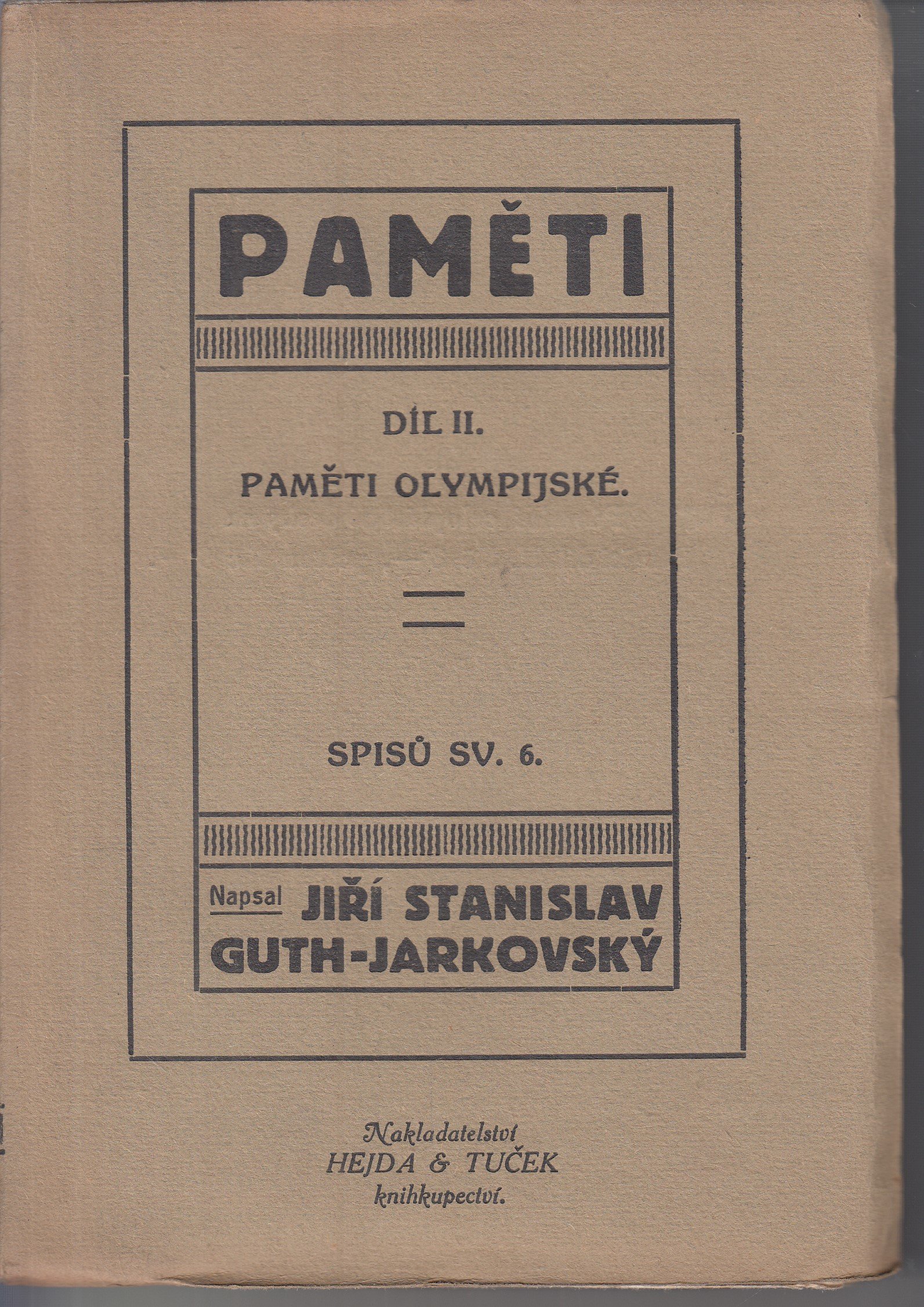 Paměti díl II. Paměti olympijské - podpis