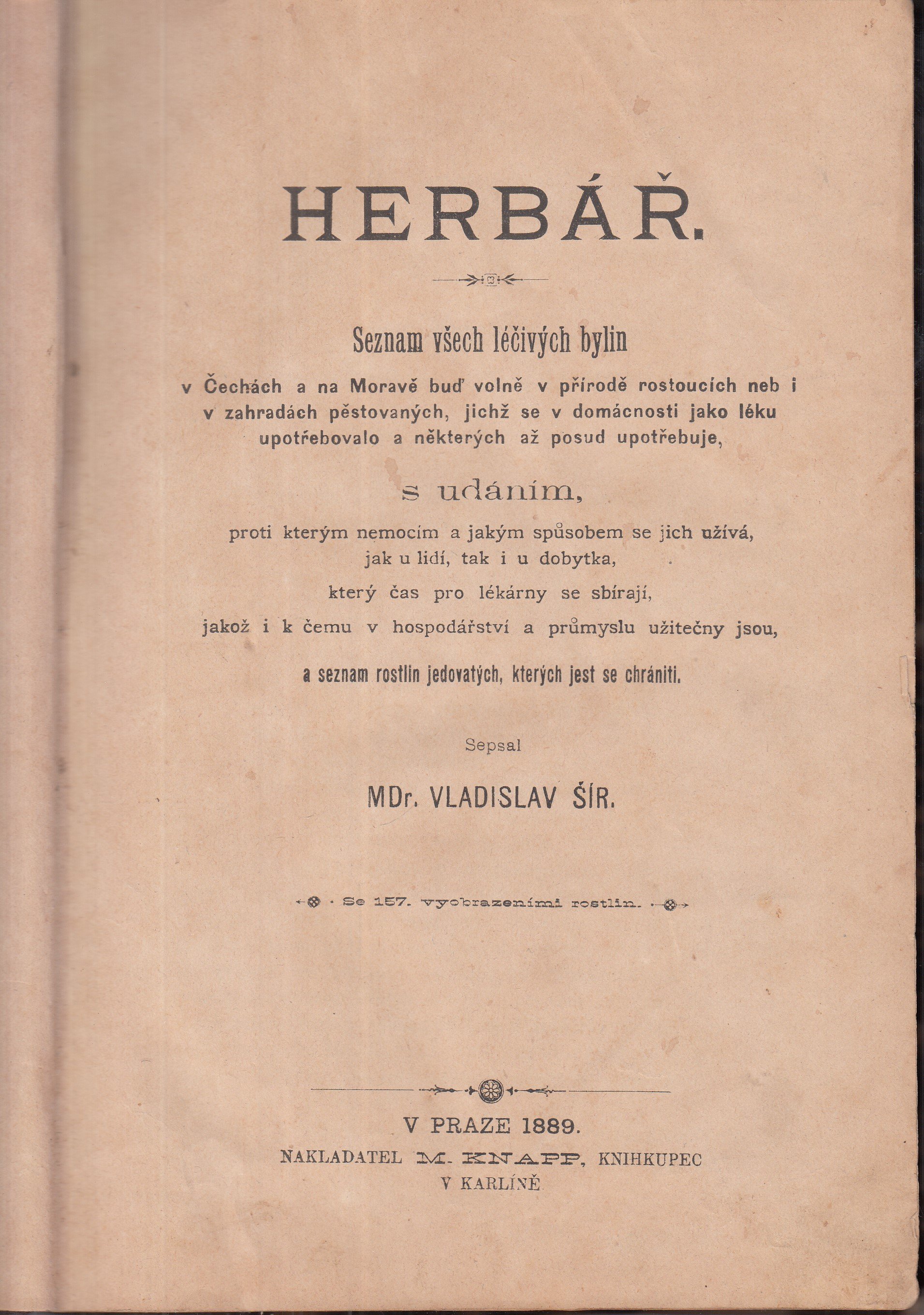 Herbář : seznam všech léčivých bylin v Čechách a na Moravě