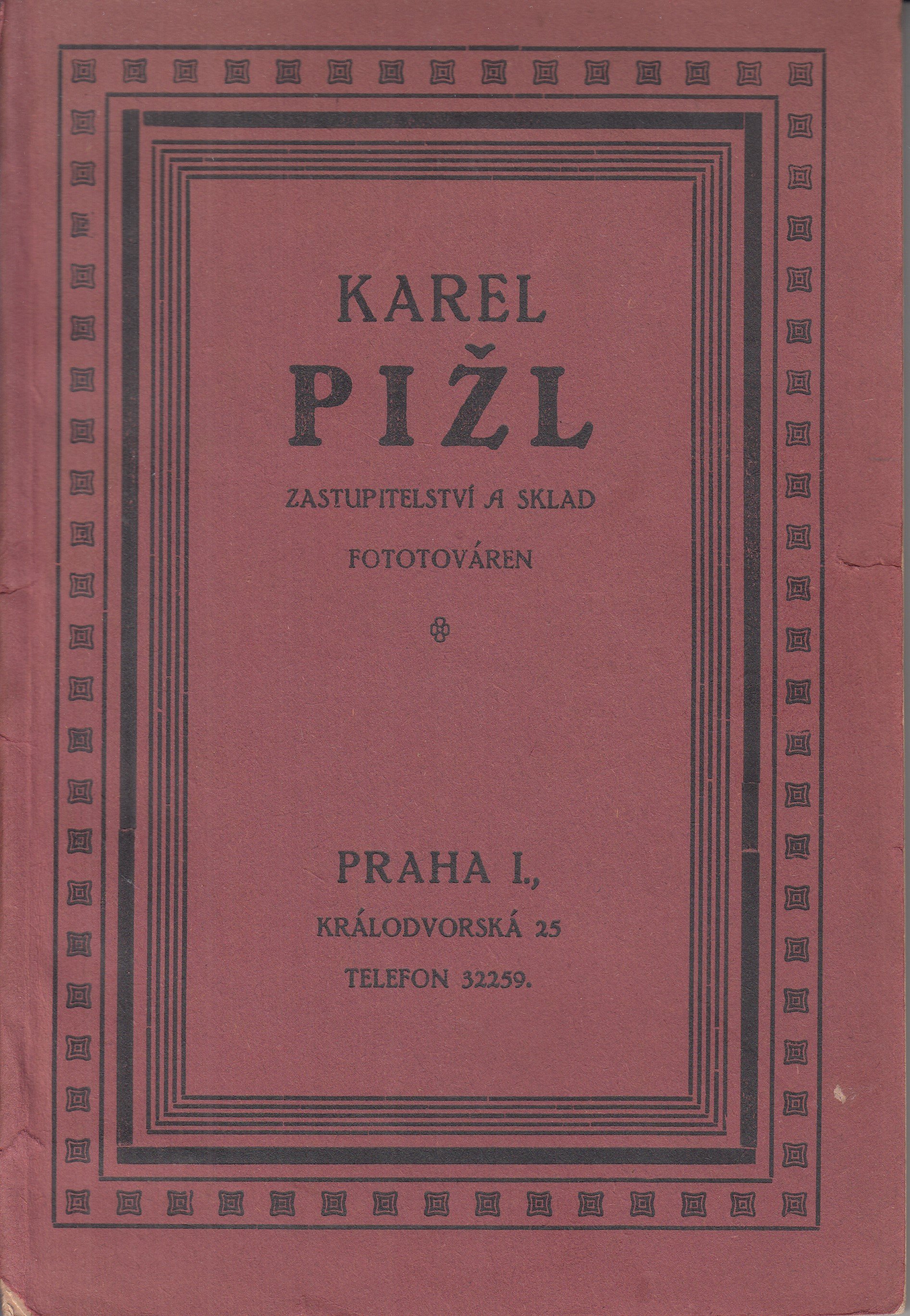 Karel Pižl, zastupitelství a sklad fototováren - katalog + ceník