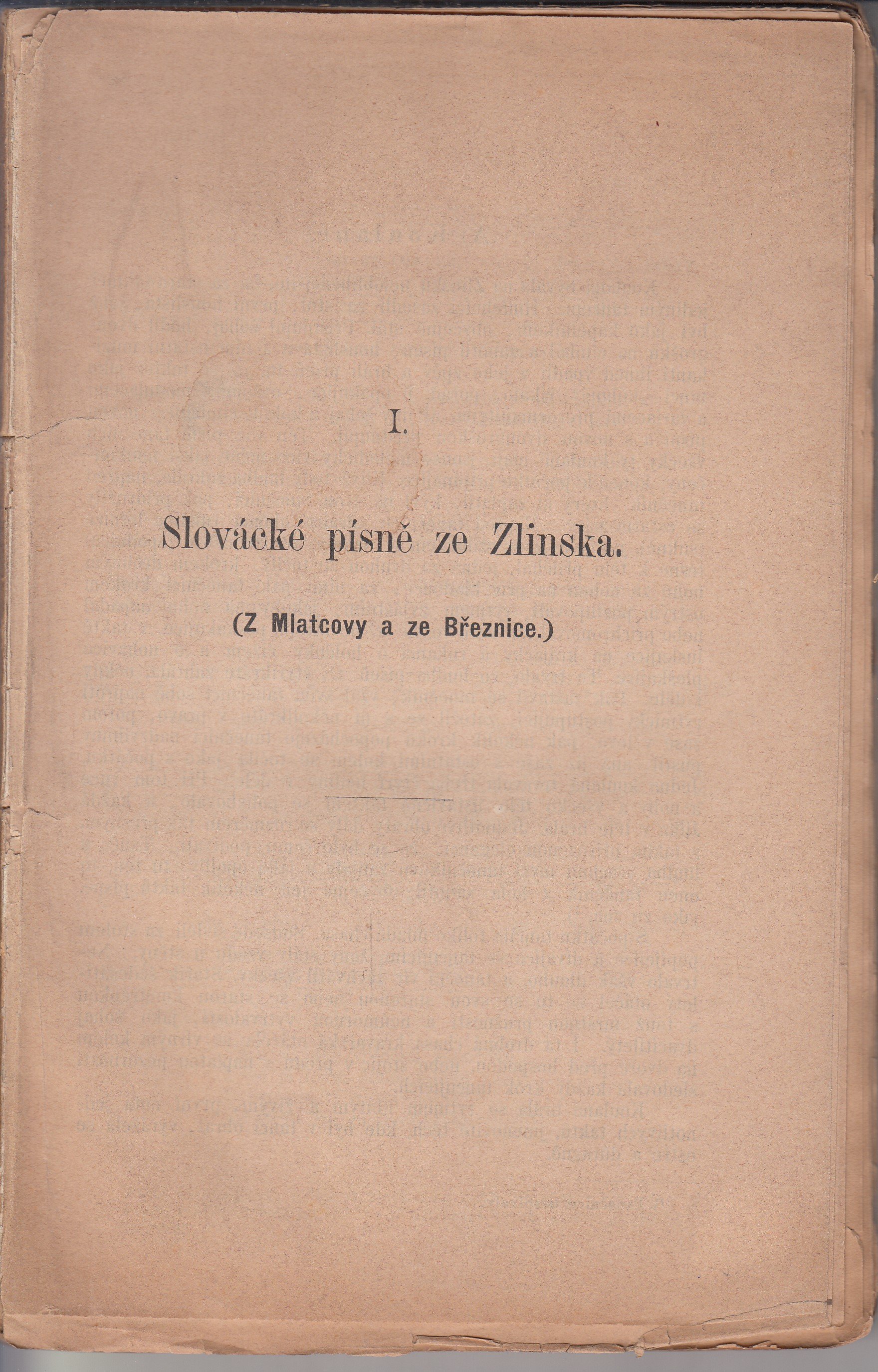 Slovácké písně ze Zlinska - Z Mlatcovy a ze Březnice - noty