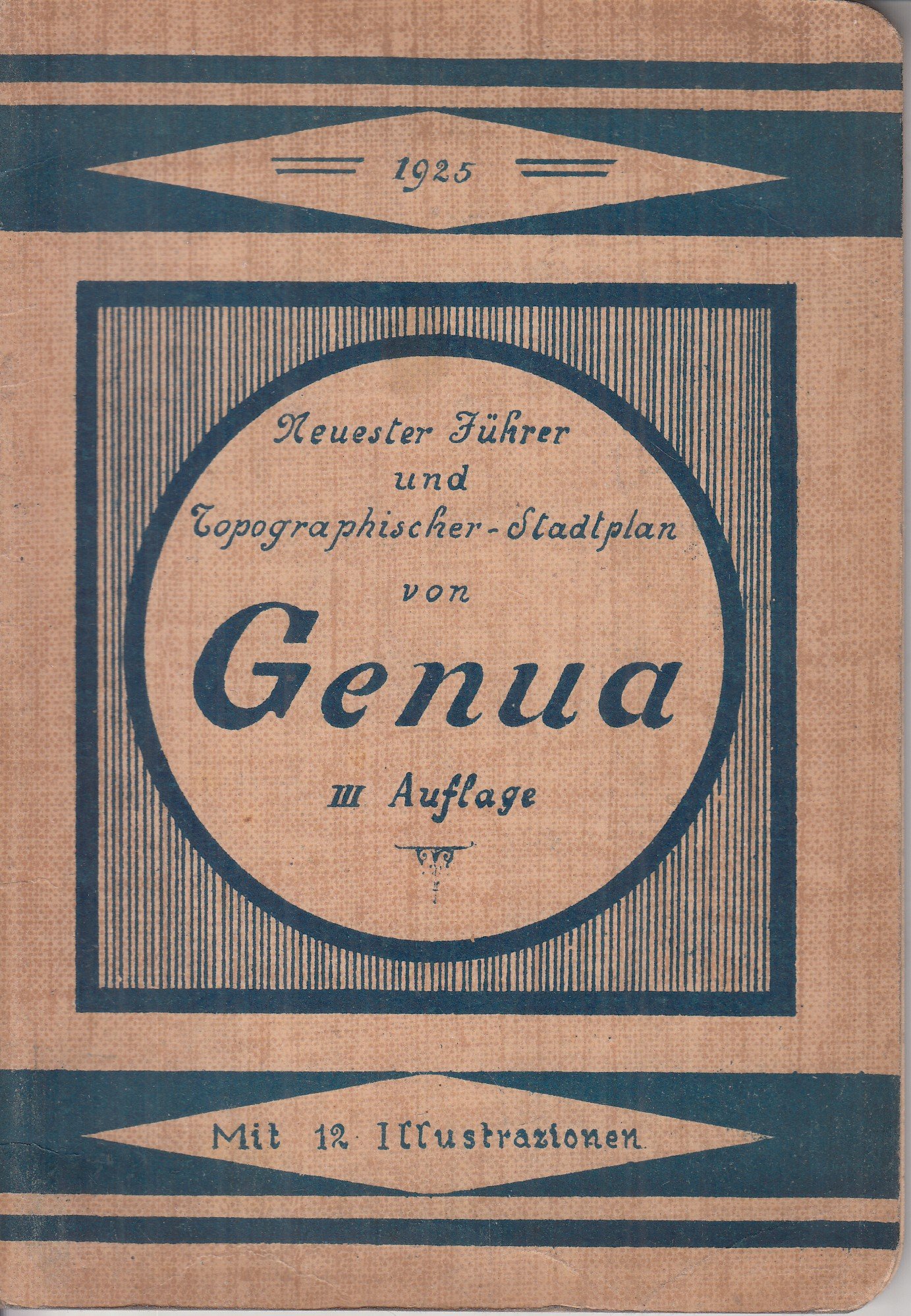 Neuester Führer und Topographischer-Stadtplan von Genua