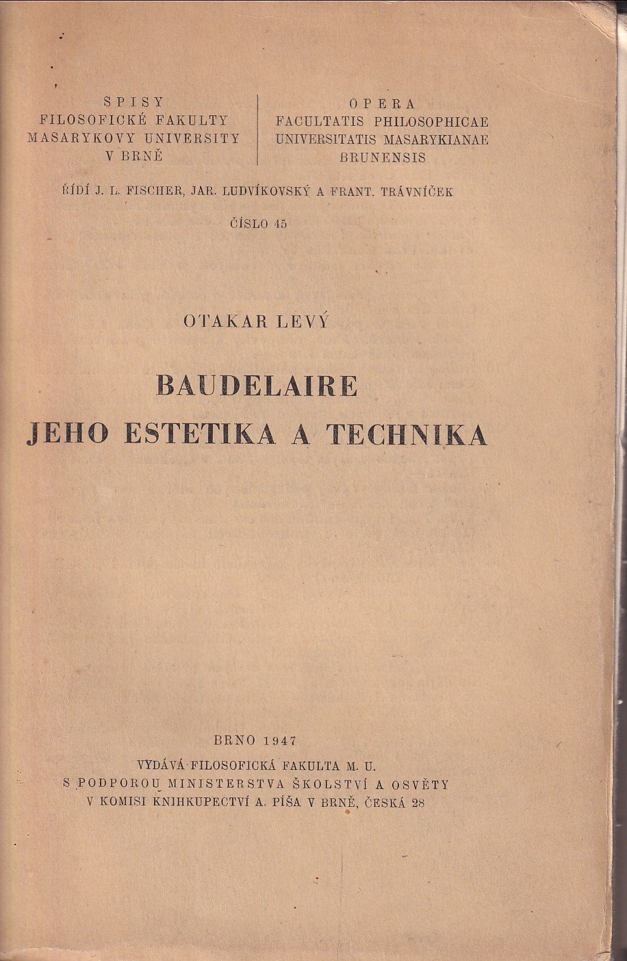 Baudelaire : jeho estetika a technika