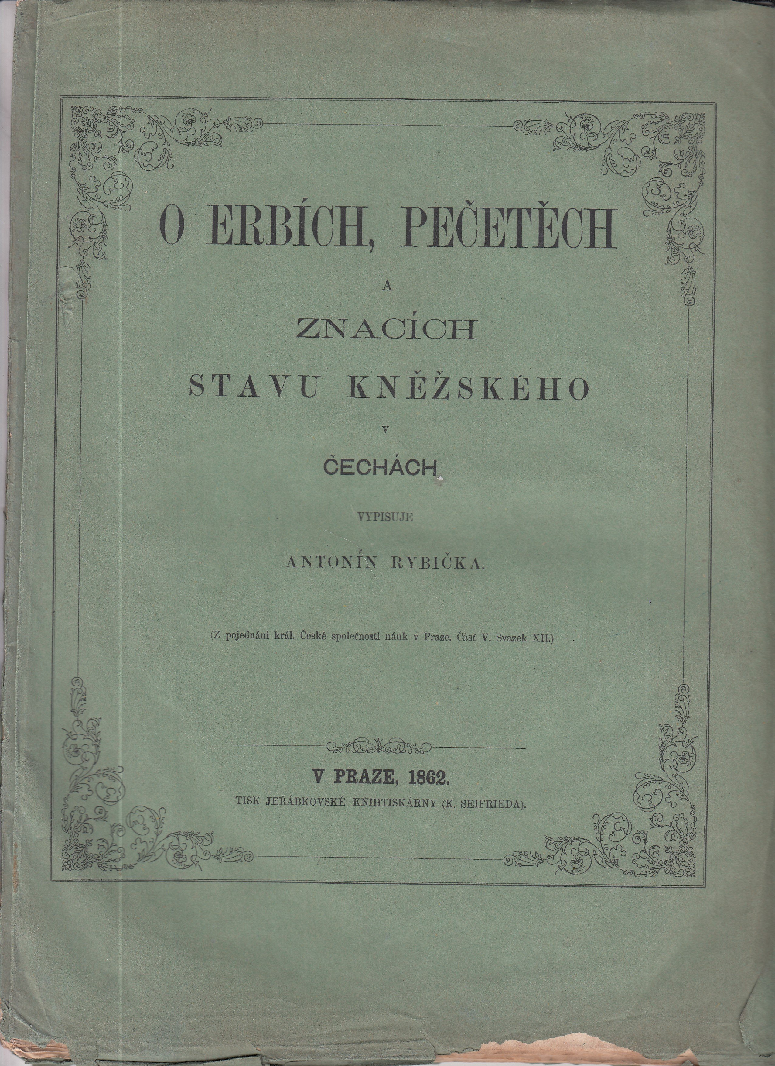 O erbích, pečetěch a znacích stavu kněžského v Čechách